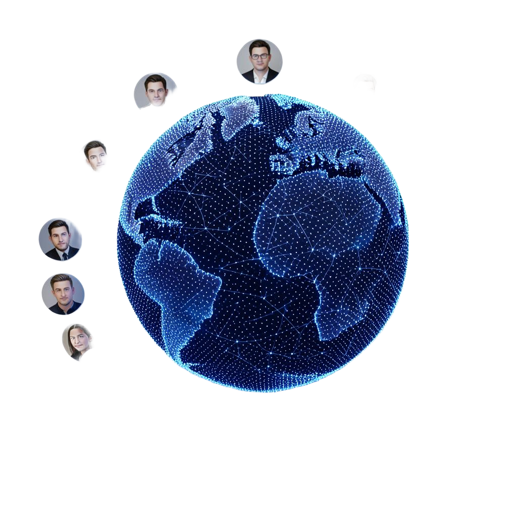 Global network of miners